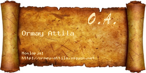Ormay Attila névjegykártya